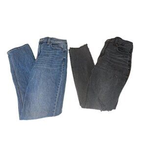 Old Navy Womens Size 0  LOT OF 2 Jeans BLUE AND BLACK BOYFRIEND 25x28